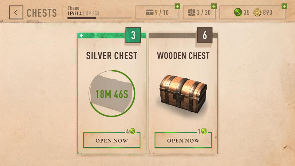 The Elder Scrolls: Blades treasure chest lootbox system screenshot