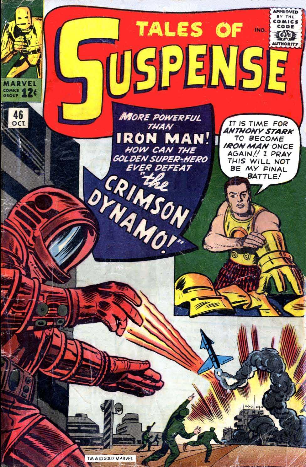 Tales of Suspense No 46 cover; Iron Man vs Crimson Dynamo