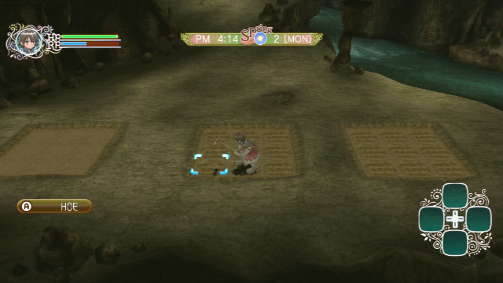 Rune Factory Frontier Screenshot: Planting in Whale Island