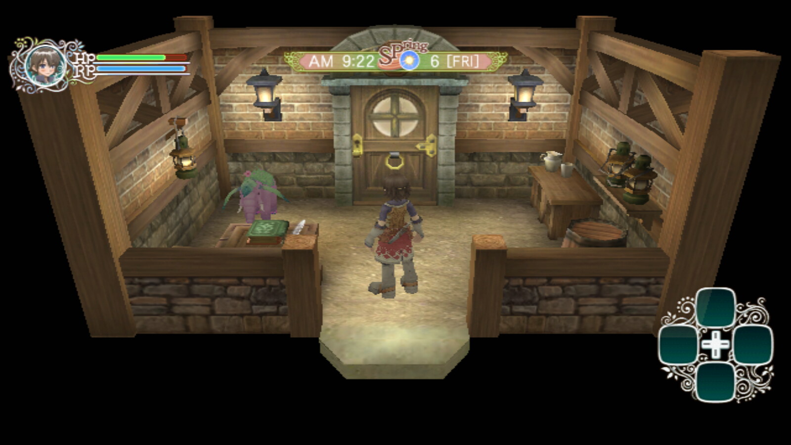 Rune Factory Frontier Screenshot: Fracoise in the Barn